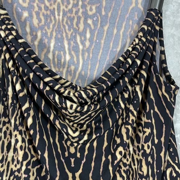 Kenneth Cole Women's Animal Print Mobwife Sleeveless Top - Size Medium - Metal - Picture 3 of 7